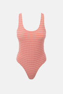 RHYTHM LOLA CHECK SCOOP NECK ONE PIECE - FIRE