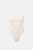 RHYTHM ROSIE FLORAL SCRUNCHED SIDE ONE PIECE - WHITE