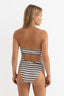 RHYTHM TAMI STRIPE STRAPLESS ONE PIECE - CHOCOLATE