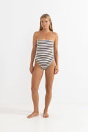 RHYTHM TAMI STRIPE STRAPLESS ONE PIECE - CHOCOLATE