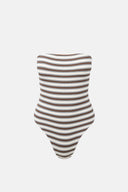 RHYTHM TAMI STRIPE STRAPLESS ONE PIECE - CHOCOLATE