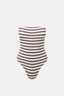 RHYTHM TAMI STRIPE STRAPLESS ONE PIECE - CHOCOLATE