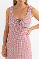 RHYTHM LOLA CHECK MAXI DRESS - FIRE