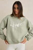 RHYTHM MELIA CREW NECK FLEECE - PALM
