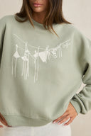 RHYTHM MELIA CREW NECK FLEECE - PALM