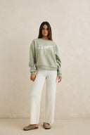 RHYTHM MELIA CREW NECK FLEECE - PALM