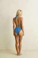 SUNBATHER STRIPE TALL SLIDE TRI TOP - BLUE