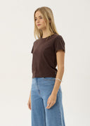 AFENDS CARMEN - BABY TEE - COFFEE
