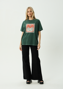AFENDS HAVE A GOOD DAY OVERSIZED TEE - PINE