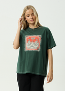 AFENDS HAVE A GOOD DAY OVERSIZED TEE - PINE