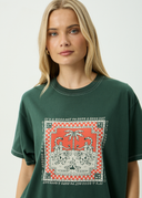 AFENDS HAVE A GOOD DAY OVERSIZED TEE - PINE