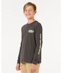 BOYS RAW ENERGY LS TEE - WASHED BLACK