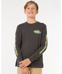 BOYS RAW ENERGY LS TEE - WASHED BLACK