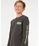 BOYS RAW ENERGY LS TEE - WASHED BLACK