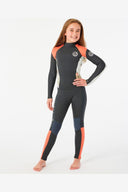 JUNIOR GIRLS DAWN PATROL 3/2mm BACK ZIP FULL SUIT - CHARCOAL
