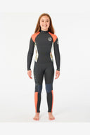 JUNIOR GIRLS DAWN PATROL 3/2mm BACK ZIP FULL SUIT - CHARCOAL