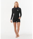 RIP CURL WOMENS DAWN PATROL 1MM SHORT - BLACK