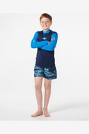 RIP CURL JNR DAWN PATROL LONG SLEEVE JACKET - BLUE