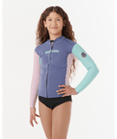 RIP CURL KIDS DAWN PATROL FRONT ZIP JACKET - PINK