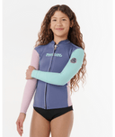 RIP CURL KIDS DAWN PATROL FRONT ZIP JACKET - PINK