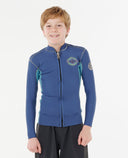 RIP CURL KIDS DAWN PATROL FRONT ZIP JACKET - LIGHT NAVY