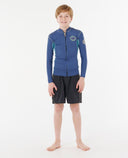 RIP CURL KIDS DAWN PATROL FRONT ZIP JACKET - LIGHT NAVY