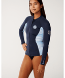 RIP CURL WOMENS DAWN PATROL LONG SLEEVE JACKET - BLUE SLATE