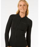 RIP CURL WOMENS DAWN PATROL LONG SLEEVE JACKET - BLACK