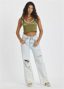 SISSTREVOLUTION LAYLA KNIT TANK TOP - CACTUS