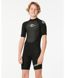 RIP CURL KIDS OMEGA BACK ZIP SPRING - BLACK