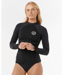 RIP CURL WOMENS FLASHBOMB NEO POLY LONG SLEEVE TOP - BLACK