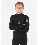 RIP CURL KIDS DAWN PATROL BACK ZIP LONG SLEEVE SPRING - BLACK