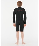 RIP CURL KIDS DAWN PATROL BACK ZIP LONG SLEEVE SPRING - BLACK