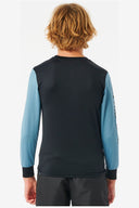 RIP CURL BOYS TUBE HEADS LS RASH VEST - BLACK