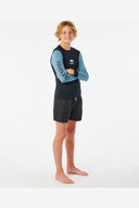 RIP CURL BOYS TUBE HEADS LS RASH VEST - BLACK