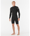 RIP CURL DAWN PATROL BACK ZIP LONG SLEEVE SPRING 2MM - BLACK