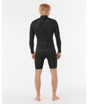 RIP CURL DAWN PATROL BACK ZIP LONG SLEEVE SPRING 2MM - BLACK