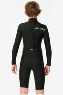 RIP CURL KIDS DAWN PATROL LONG SLEEVE 2/2 BACK ZIP SPRING SUIT - BLACK