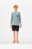 RIP CURL BOYS ICONS L/S RASH VEST - MINERAL BLUE