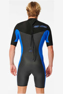 RIP CURL DAWN PATROL 2MM BACK ZIP SPRING SUIT - BLUE
