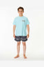 RIP CURL BOYS PURE SURF UPF SHORT SLEEVE RASH TOP - BLUE