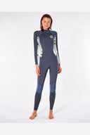 RIP CURL WOMENS DAWN PATROL 3/2MM BACK ZIP FULL SUIT - CHARCOAL