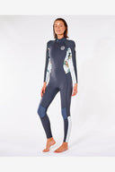 RIP CURL WOMENS DAWN PATROL 3/2MM BACK ZIP FULL SUIT - CHARCOAL.