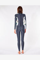 RIP CURL WOMENS DAWN PATROL 3/2MM BACK ZIP FULL SUIT - CHARCOAL