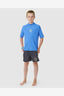 RIP CURL BOYS SHRED ROCK UPF SHORT SLEEVE RASH TOP - BLUE