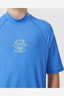 RIP CURL BOYS SHRED ROCK UPF SHORT SLEEVE RASH TOP - BLUE