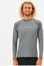 RIP CURL SHOCKWAVES L/S UV TEE - GREY MARLE