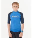RIP CURL BOYS SHOCK UPF S/S - BLUE GUM