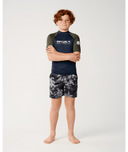 RIP CURL BOYS SHOCK UPF S/S - DARK OLIVE
