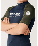 RIP CURL BOYS SHOCK UPF S/S - DARK OLIVE